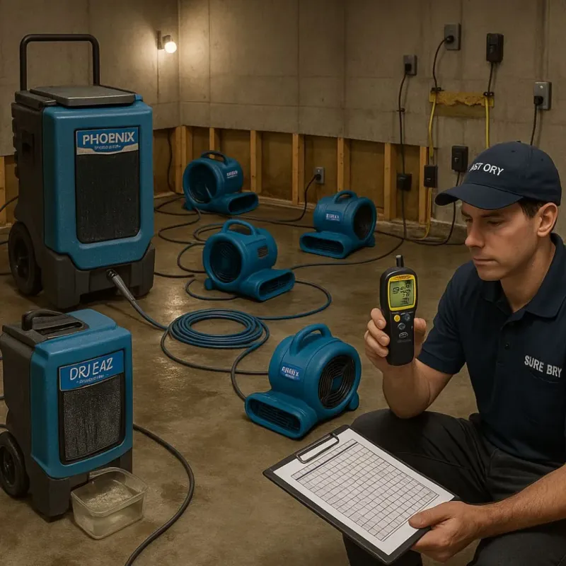 Structural Drying and Dehumidification process in Munford, TN